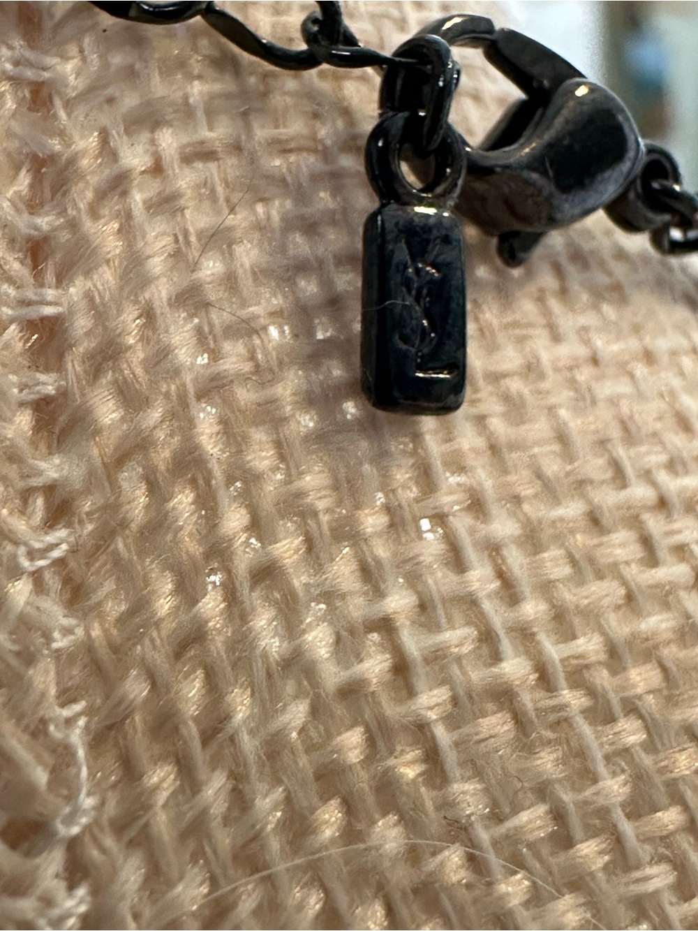 Yves Saint Laurent YSL Gunmetal Red Crystal Necklace Signed Adjustable Rare - Picture 15 of 15